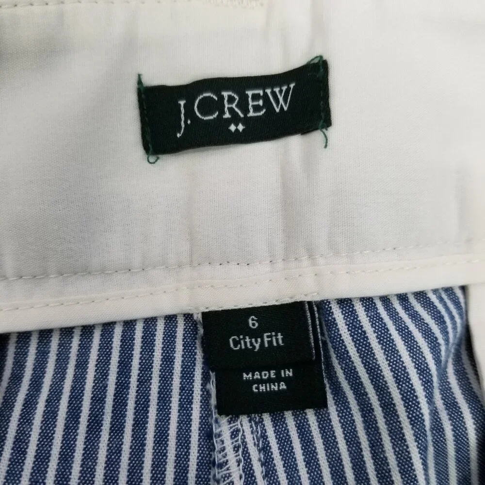 J.Crew City Fit Shorts Women's Size 6 100% Cotton